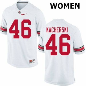 NCAA Ohio State Buckeyes Women's #46 Cade Kacherski White Nike Football College Jersey WUF7545JF